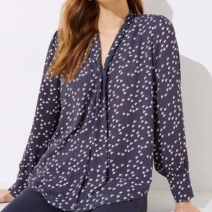 LOFT | Hen Tie Neck Blouse Size M